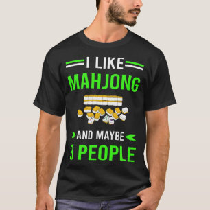Groen 3 personen Mahjong Majong Mah Jong Mah Jongg T-shirt