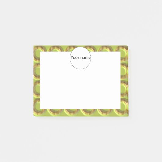 Groen 3d cirkels patroon post-it® notes (Voorkant)