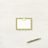 Groen 3d cirkels patroon post-it® notes (Op bureau)