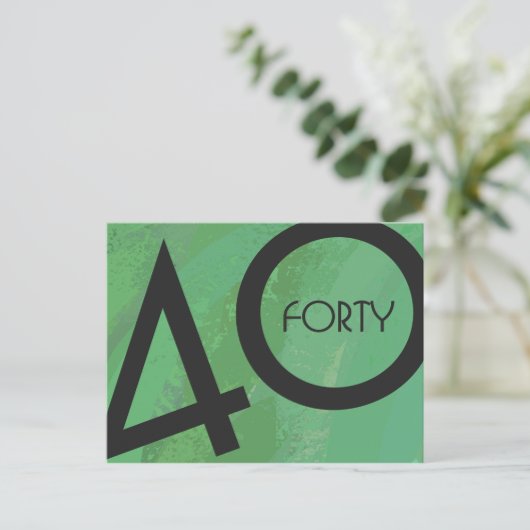 Groen 40 decennium briefkaart (Staand voorkant)