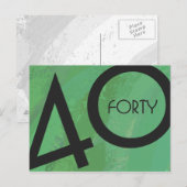 Groen 40 decennium briefkaart (Voorkant / Achterkant)