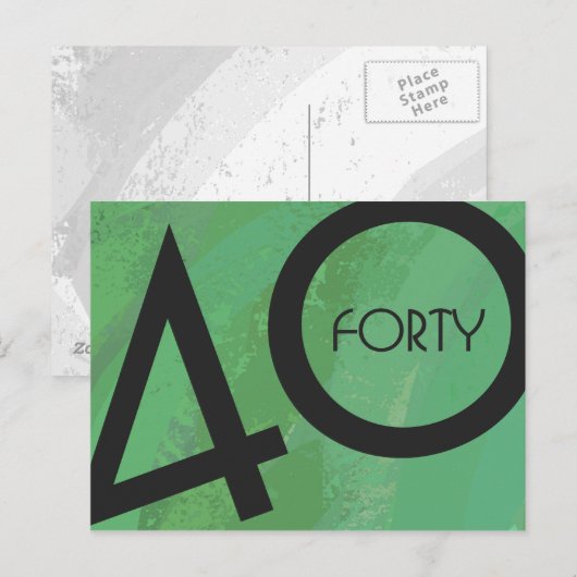 Groen 40 decennium briefkaart (Voorkant / Achterkant)
