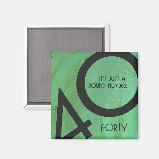 Groen 40 decennium magneet (Voorkant / Achterkant)