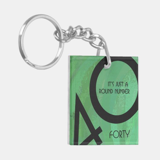 Groen 40 decennium sleutelhanger (Voorkant Links)