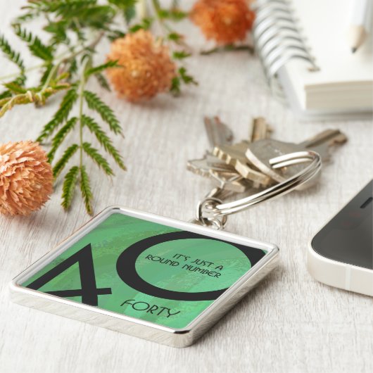 Groen 40 decennium sleutelhanger (Zijkant)