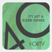 Groen 40 decennium vierkante sticker (Voorkant)