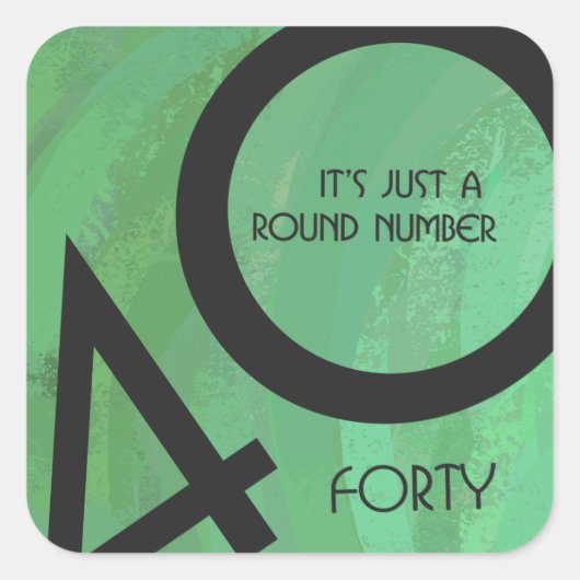 Groen 40 decennium vierkante sticker (Voorkant)