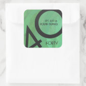 Groen 40 decennium vierkante sticker (Tas)