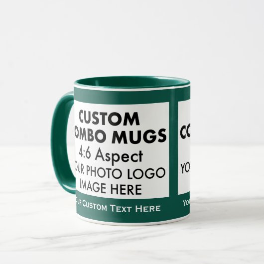 Groen 4:6 Liggend 2 x Fotolijst Aangepaste Combo Mok (Voorkant links)
