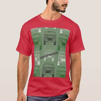 Groen 4x4-gezichtsherhalingspatroon t-shirt
