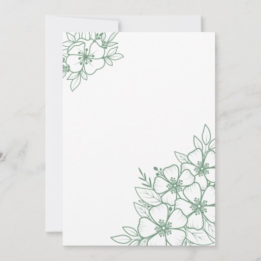 Groen 50e verjaardagsfeest kaart (Achterkant)