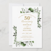 Groen 50ste huwelijksjubileum Save The Date (Voorkant)