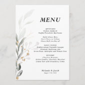 Groen 5x7 bewerkbare bruiloft Flat Menu (Voorkant)