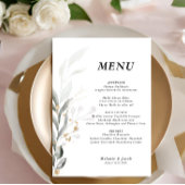 Groen 5x7 bewerkbare bruiloft Flat Menu