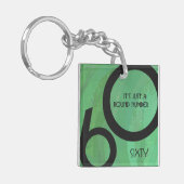 Groen 60 decennium sleutelhanger (Voorkant Links)