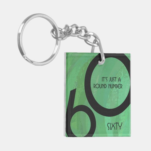 Groen 60 decennium sleutelhanger (Voorkant Links)