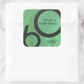 Groen 60 decennium vierkante sticker (Tas)