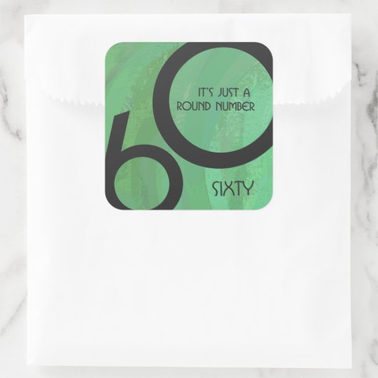 Groen 60 decennium vierkante sticker (Tas)