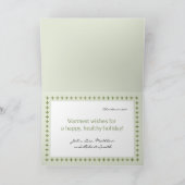 Groen 6 fotowenskaart feestdagen kaart (Binnen)