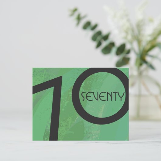 Groen 70 decennium briefkaart (Staand voorkant)