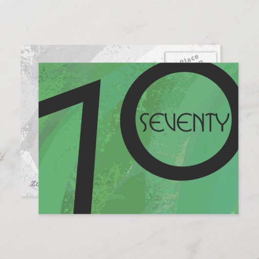 Groen 70 decennium briefkaart (Voorkant / Achterkant)