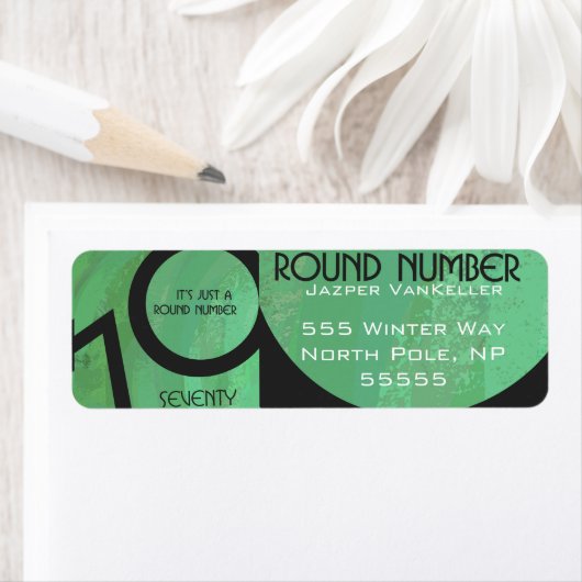 Groen 70 decennium etiket (Insitu)