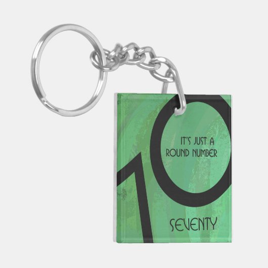 Groen 70 decennium sleutelhanger (Voorkant Links)