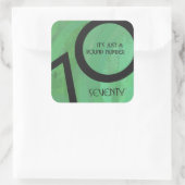 Groen 70 decennium vierkante sticker (Tas)