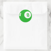 Groen 8 Bal! Ronde Sticker (Tas)