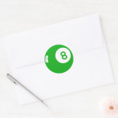 Groen 8 Bal! Ronde Sticker (Envelop)