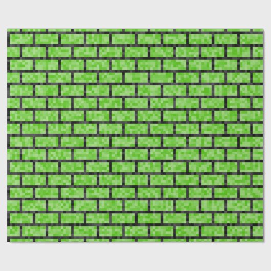Groen 8-bits videogame-bellantpatroon cadeaupapier (Vlak)
