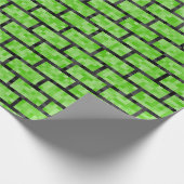 Groen 8-bits videogame-bellantpatroon cadeaupapier (Hoek)