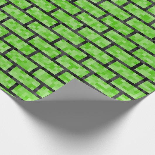 Groen 8-bits videogame-bellantpatroon cadeaupapier (Hoek)