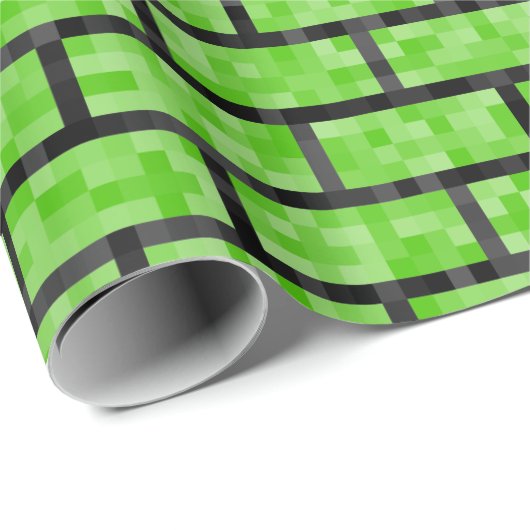 Groen 8-bits videogame-bellantpatroon cadeaupapier (Rol Hoek)
