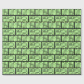 Groen 8-bits videogame Style Bricks Pattern Cadeaupapier (Vlak)