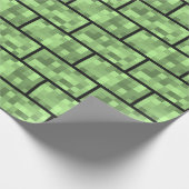 Groen 8-bits videogame Style Bricks Pattern Cadeaupapier (Hoek)