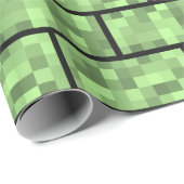 Groen 8-bits videogame Style Bricks Pattern Cadeaupapier (Rol Hoek)