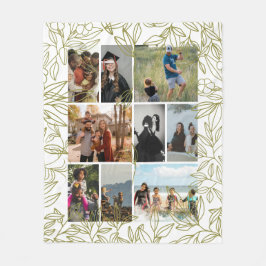 Groen 9 Foto Collage Persoonlijk  Fleece Deken
