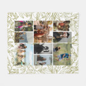 Groen 9 Foto Collage Persoonlijk  Fleece Deken (Voorkant (Horizontaal))