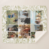 Groen 9 Foto Collage Persoonlijk  Sherpa Deken (Voorkant (horizontaal))