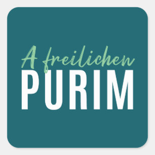 Groen A Freilichen Purim Vierkante Sticker