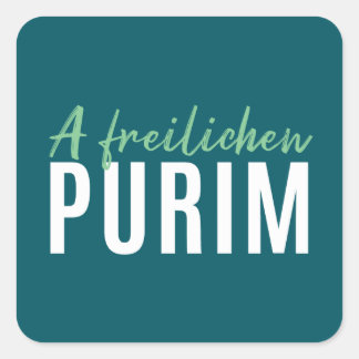 Groen A Freilichen Purim Vierkante Sticker
