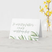 Groen aan mijn stiefvader op mijn trouwdag kaart (Gele Bloem)