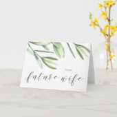 Groen aan mijn toekomstige vrouw trouwdag Kaart (Gele Bloem)