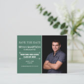 Groen Aangepast Afstuderen van de Foto sparen de D Aankondigingskaart (Staand voorkant)