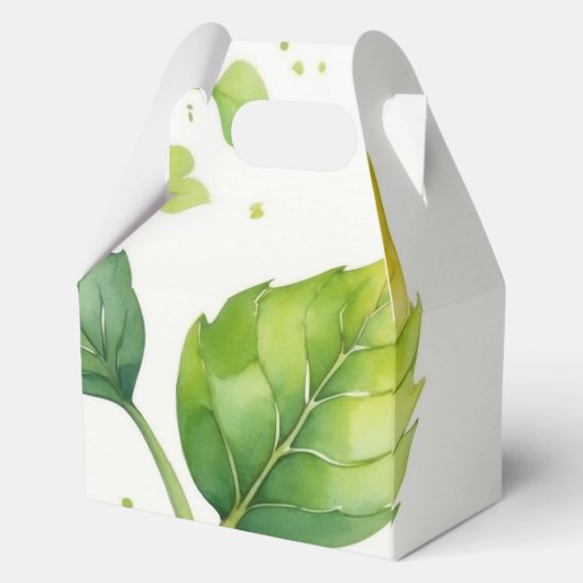 Groen Aangepast Geïllustreerd Natuur Baby shower Bedankdoosjes (Achterkant)