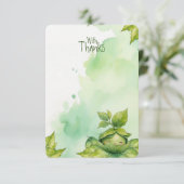 Groen Aangepast Geïllustreerd Natuur Baby shower Bedankkaart (Staand voorkant)