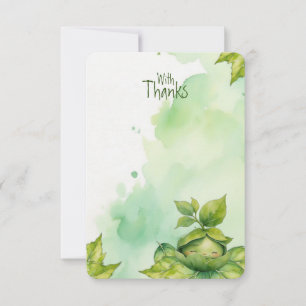 Groen Aangepast Geïllustreerd Natuur Baby shower Bedankkaart