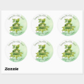 Groen Aangepast Geïllustreerd Natuur Baby shower Ronde Sticker (Vel)