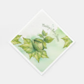 Groen Aangepast Geïllustreerd Natuur Baby shower Servet (Hoek)